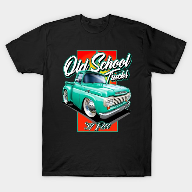 Cartooned 1959 Ford F100 Truck T-Shirt by stefansautoart